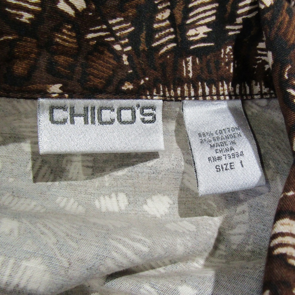 Chico's Brown Print Button Front Jacket - image 4